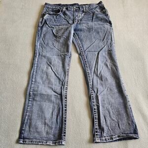 AXEL Slim Boot Jeans Mens 36x29 Medium Wash Western Stretch Denim Flat Pockets